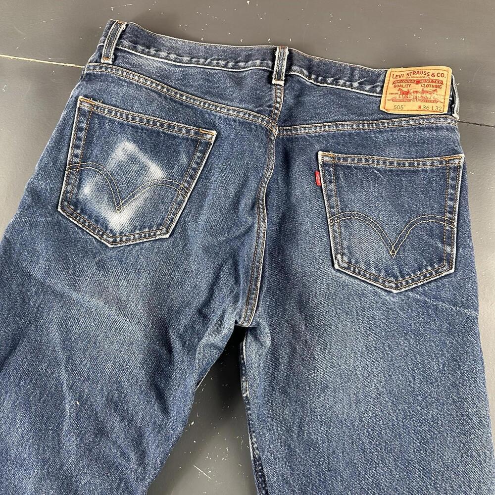 VTG Levis 505 Jeans Mens 35x32 Smoke Rise Fade Worn In Y2K Lot of 2 - Picture 11 of 13